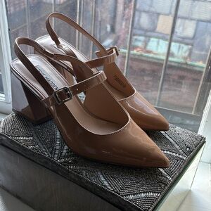 Steve Madden Brown Patent Block Heels